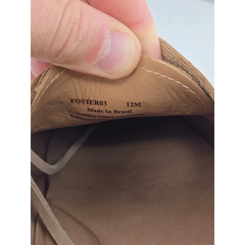 Donald Pliner Foster03 Boat Shoes Mens 12 Camel Nubuck Leather -New